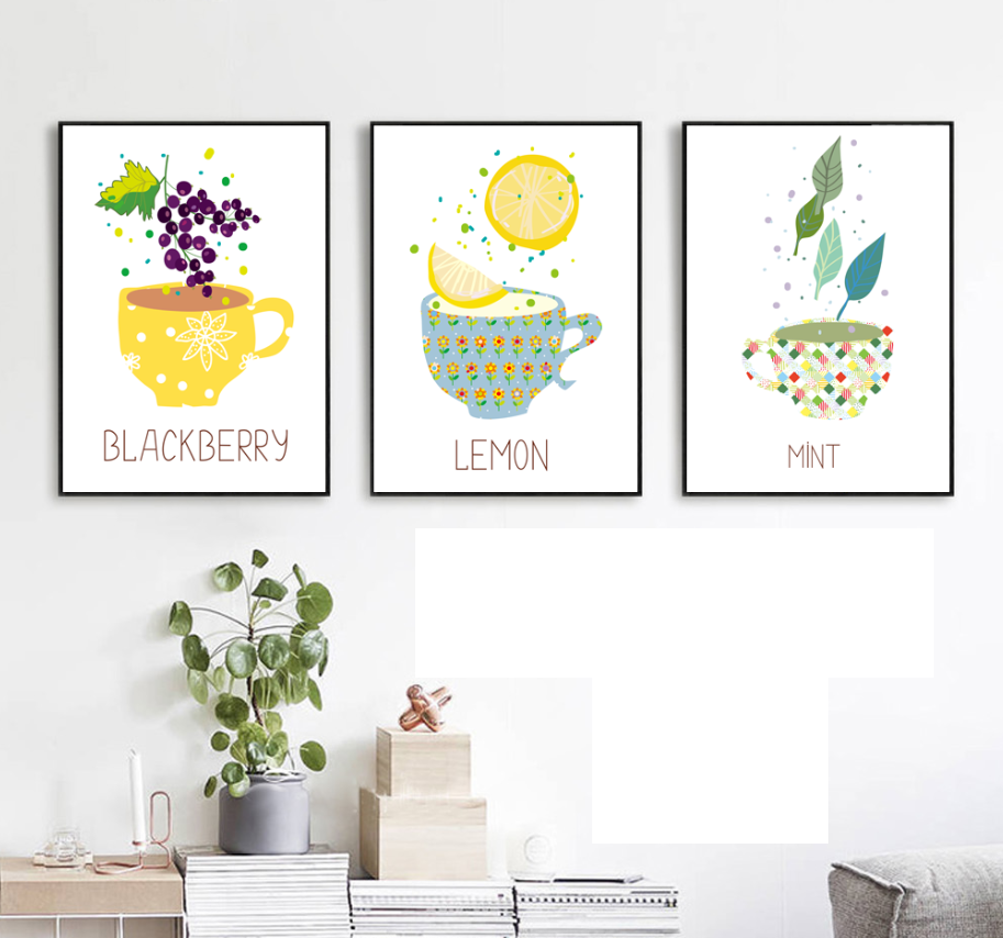 Tranh treo tường những ly nước nghệ thuật